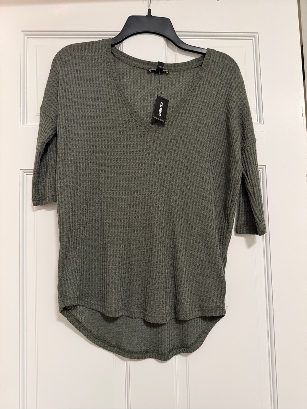Express Waffle V-Neck Womens Top NWT Size XS